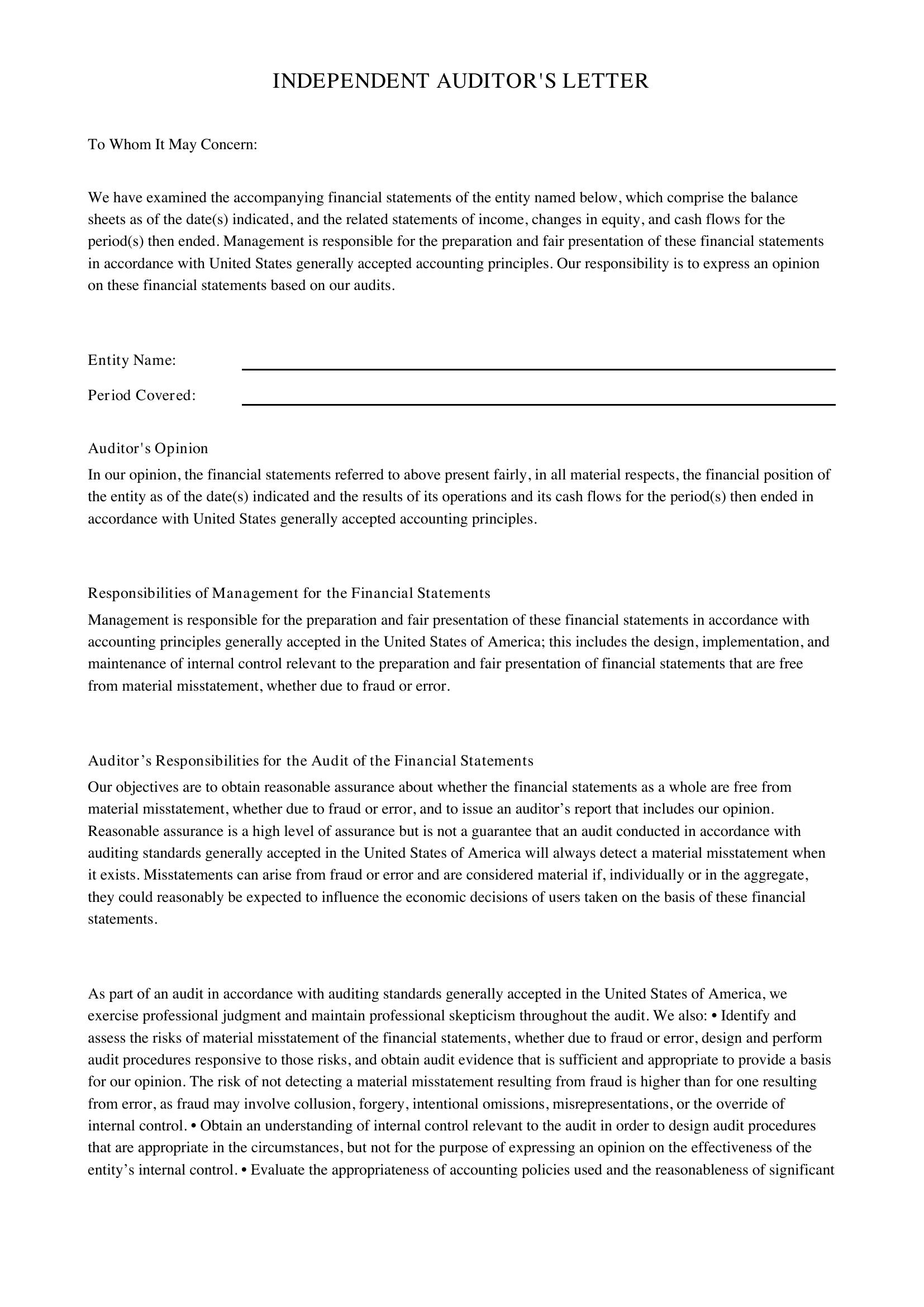 Cpa Letter Template - US