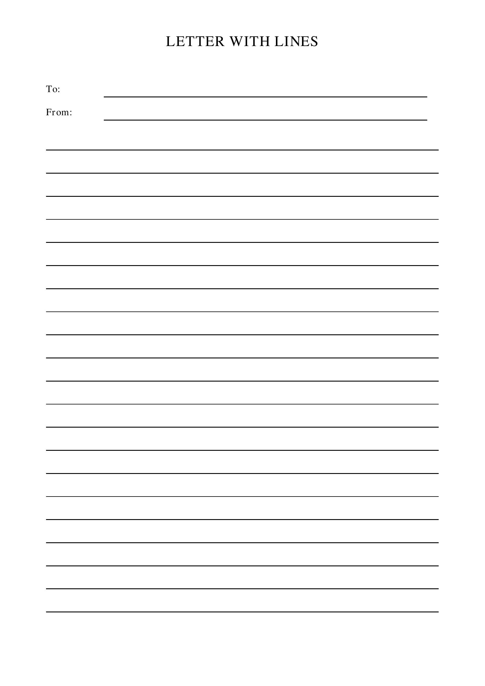 Letter With Lines Template - US
